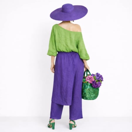 pantaloni din in cu fusta suprapusa [1]