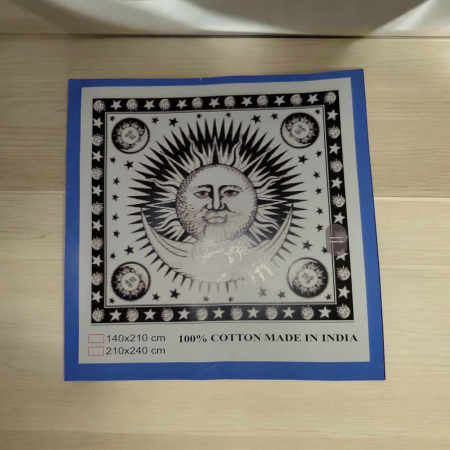 Decoratiuni pentru casa - Patura din bumbac cu franjuri si  desene zodii