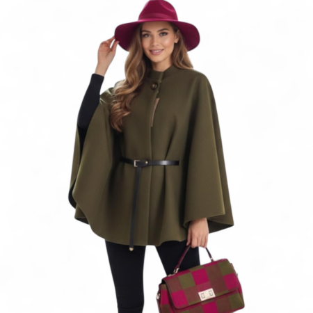 Poncho sezon rece - poncho-pentru-sezonul-rece-cu-curea-si-nasture-la-decolteu