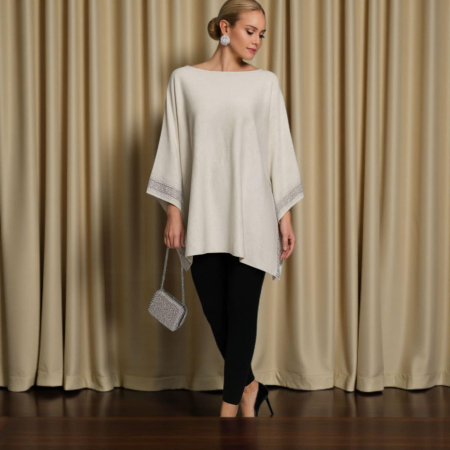 Imbracaminte - poncho-tricot-cu-strasuri-argintii-si-negre