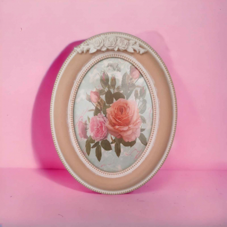 Decoratiuni pentru casa - Rama ovala fotografie din ceramica