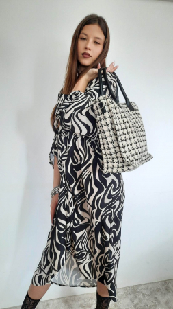 Rochie asimetrica stransa la piept [1]