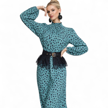 rochie clos cu banda elastica in talie si la decolteu [3]