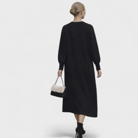 Rochie  eleganta din tricot cu broderie din  paiete aurii la poale [3]