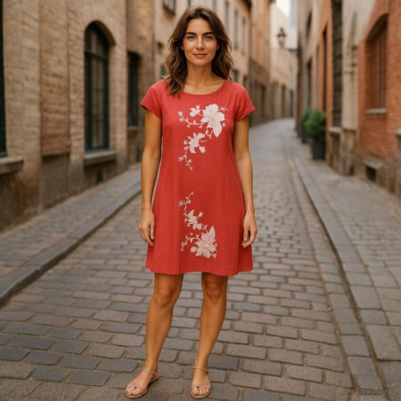 Rochii bumbac - rochie croi drept din bumbac