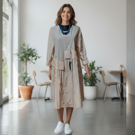 Rochie Croi Larg din Tafta si Model Snur in Partea Dreapta [2]