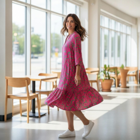 Rochie Croi Larg din Vascoza cu Volane [2]