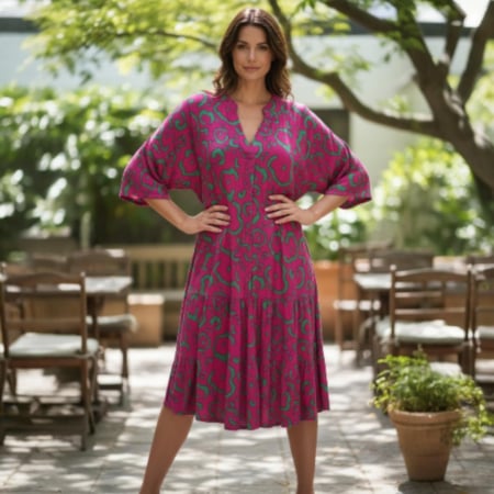 Rochii sezon cald - Rochie Croi Larg din Vascoza cu Volane