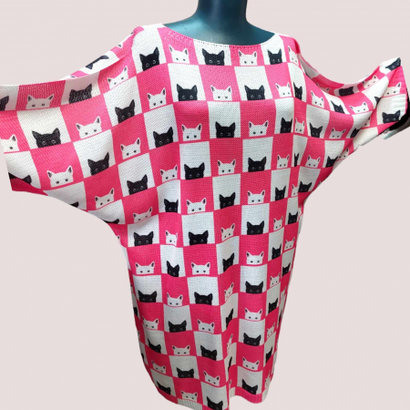rochie cu desene pisici tip fluture [2]