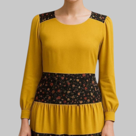 Rochie de toamna din bumbac si volane [1]