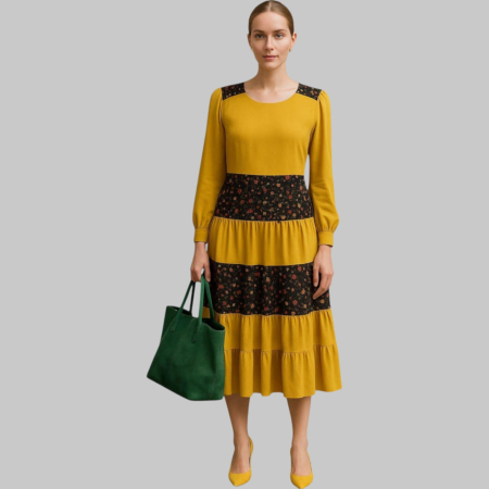 Promotii sezon rece - Rochie de toamna din bumbac si volane
