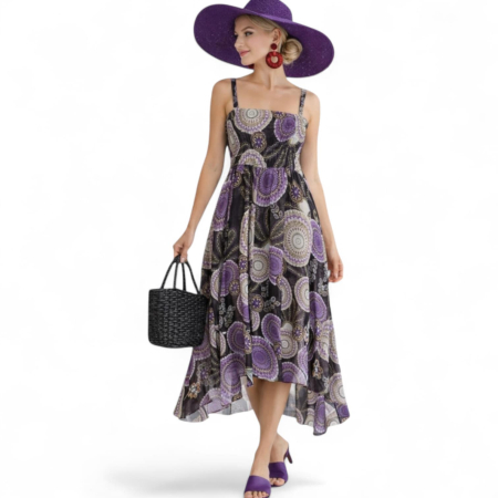 Rochii lycra & poliester & voal - rochie-de-vara-asimetrica-din-voal-cu-bretele