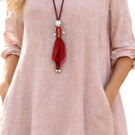 Rochie de vara croi larg din in cu buzunare laterale [1]