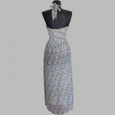 Rochie de Vara din Voal cu Spatele Gol si Imprimeu Floricele [1]