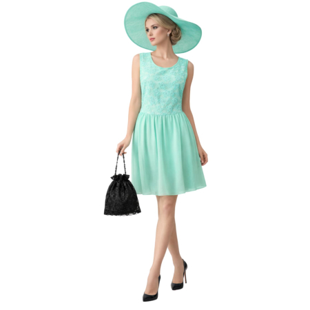 Promotii sezon cald - Rochie de vara eleganta din voal si dantela