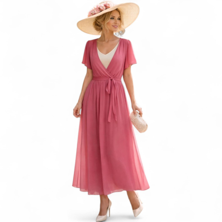 Promotii sezon cald - rochie-de-vara-lunga-din-voal-cu-bolero-cusut