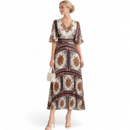 Rochii lycra & poliester & voal - Rochie Lunga Plisata