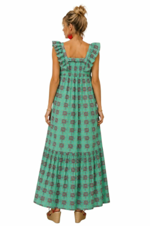 Rochie din bumbac cu bretele din volane [2]