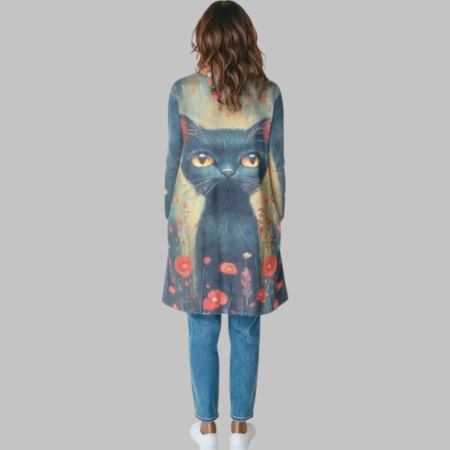 rochie-din-bumbac-cu-imprimeu-pisica-neagra-scumpa-si-maci [1]