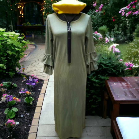 Promotii sezon rece - Rochie din bumbac cu  volane la maneci