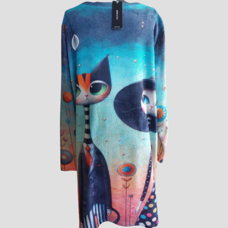 rochie-din-bumbac-pentru-sezon-rece-cu-imprimeu-pisici-extraterestre [1]
