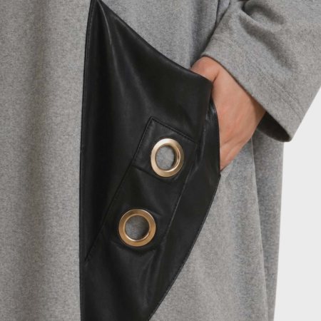 Rochie din Bumbac si Scai Croi Larg cu Buzunar Supradimensionat [2]