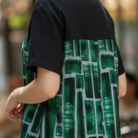 Rochie din Bumbac si Tulle Tip Camasa cu Buzunare Laterale Ascunse [2]