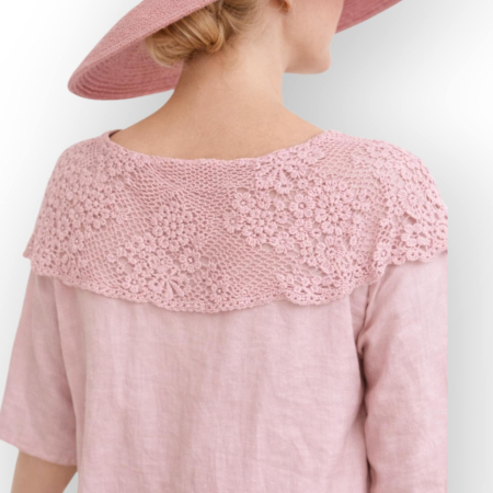 Rochie din in croi larg si guler din dantela [2]