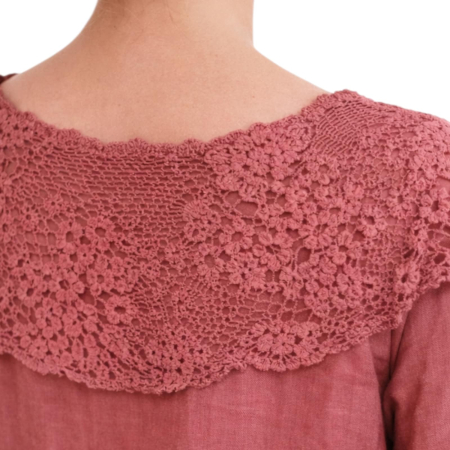 Rochie din in croi larg si guler din dantela [2]