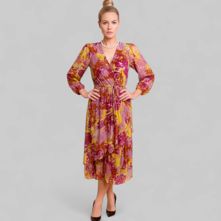 Rochii matase - rochie matase cu volane