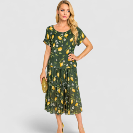 Rochii matase - Rochie din Matase si Vascoza din Doua Parti