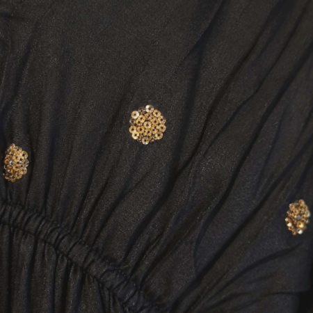 Rochie din vascoza maxi neagra cu paiete aurii pe partea din fata [1]