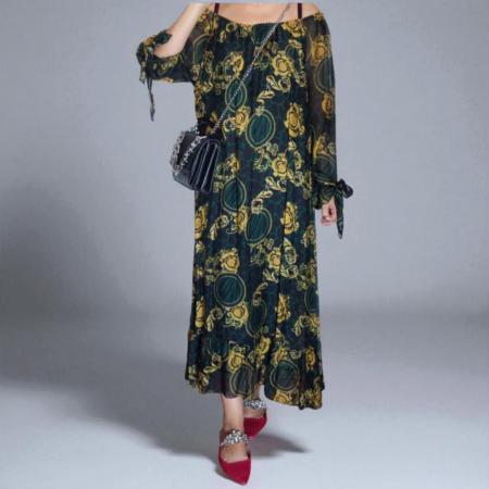 Rochii matase - Rochie eleganta lunga din matase
