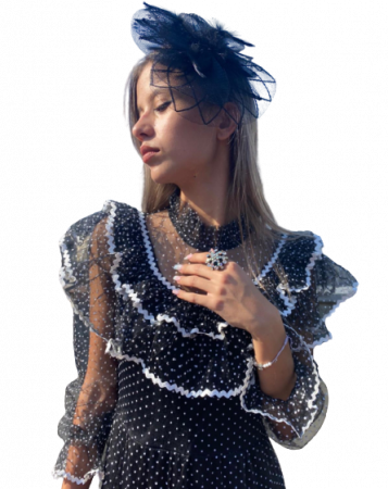 Rochie lunga din tulle cu buline pentru ocazii speciale [2]