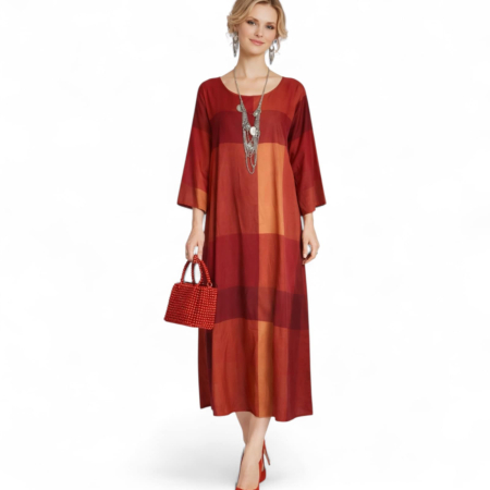 Rochii lycra & poliester & voal - Rochie Lunga Croi A in Carouri