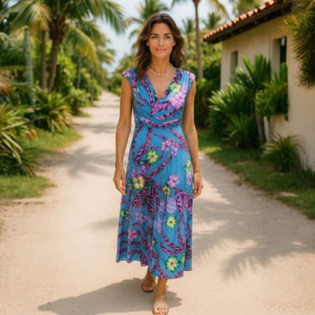Rochii lycra & poliester & voal - Rochie Lunga Lycra cu Decolteu Adanc pe Fata si Spate
