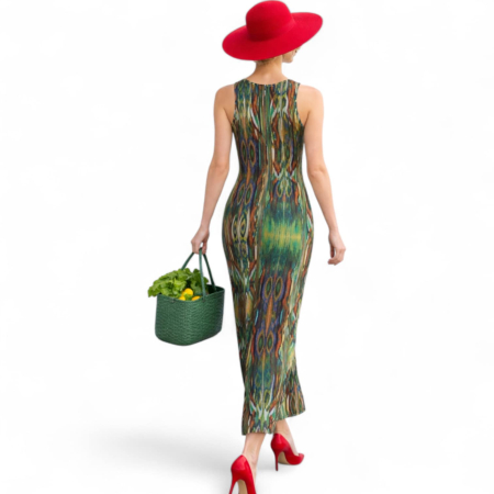 Rochie Lunga din Lycra cu Decolteu Adanc pe Spate [1]