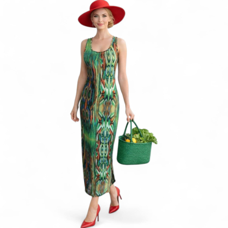 Promotii sezon cald - Rochie Lunga din Lycra cu Decolteu Adanc pe Spate