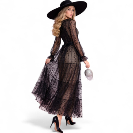 Rochii lycra & poliester & voal - Rochie Lunga Eleganta