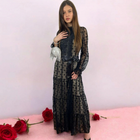 Rochii lycra & poliester & voal - Rochie Lunga Eleganta
