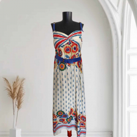 Rochii bumbac - Rochie lunga imprimeu flori