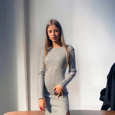 Promotii sezon rece - Rochie lunga mulata cu decolteu adanc pe spate