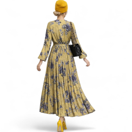 rochie lunga parte peste parte plisata [1]