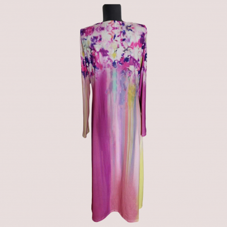 rochie lunga primavara vara cu imprimeu floral in degrade [1]