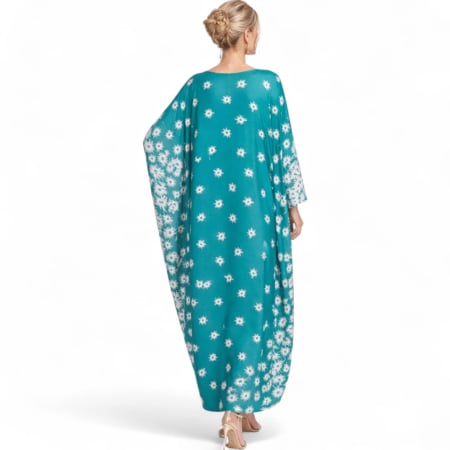 Rochie pentru marime mare tip fluture cu imprimeu floral pe parti [2]