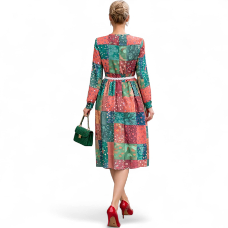 rochie scurta pentru vara cu imprimeu petice colorate [1]