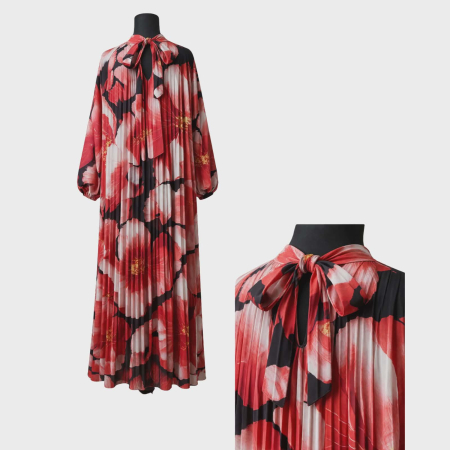 Rochie spectaculoasa cu design feminin plisata si funda la spate [2]