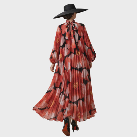 Rochie spectaculoasa cu design feminin plisata si funda la spate [3]