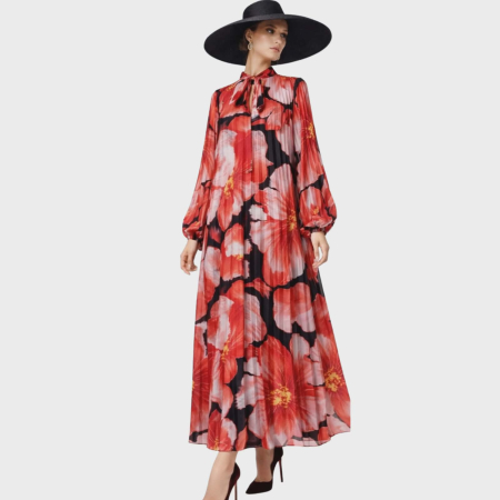 Rochie spectaculoasa cu design feminin plisata si funda la spate [4]