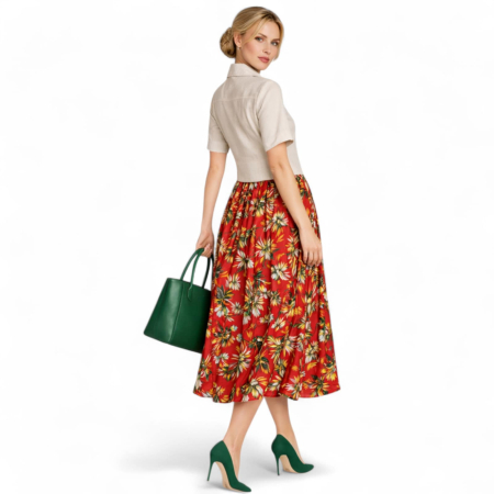 Rochie Tip Camasa din Vascoza cu Doua Parti si Cordon [2]